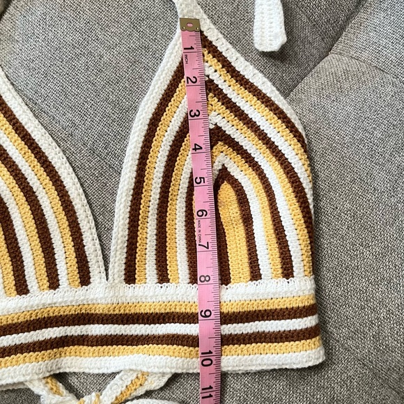 Windsor Striped Knit Halter Top Hippie Boho Size M - Picture 3 of 7